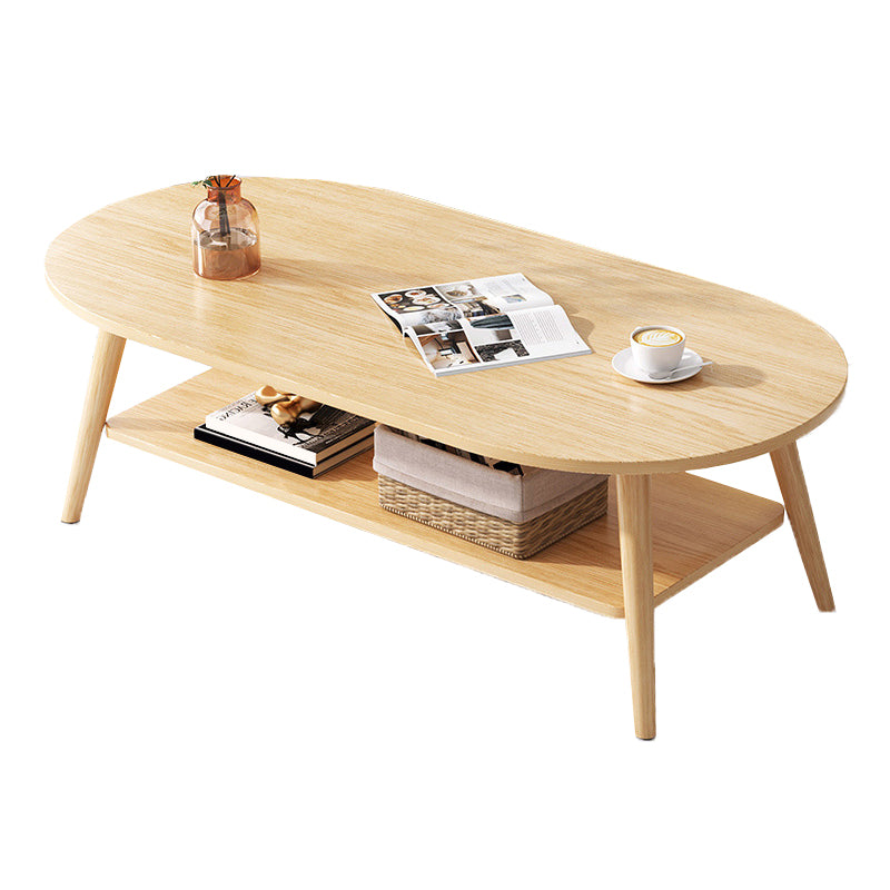Wood Coffee Table Modern Single Coffee Table with with Storage Drawers