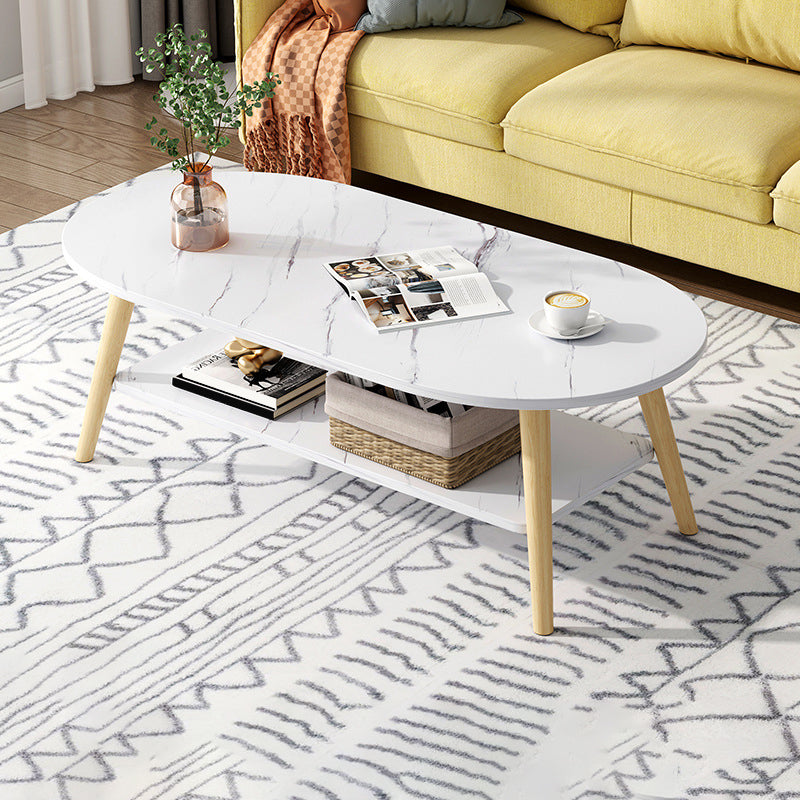 Wood Coffee Table Modern Single Coffee Table with with Storage Drawers