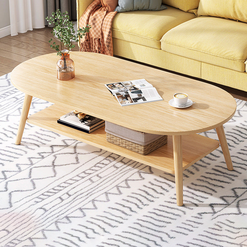 Wood Coffee Table Modern Single Coffee Table with with Storage Drawers