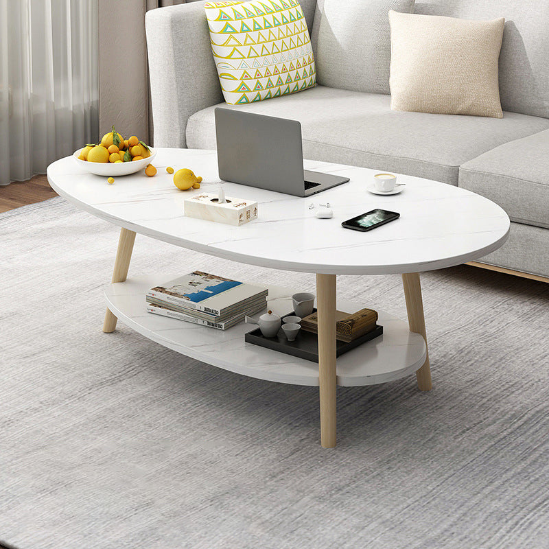Wood Coffee Table Modern Single Coffee Table with with Storage Drawers