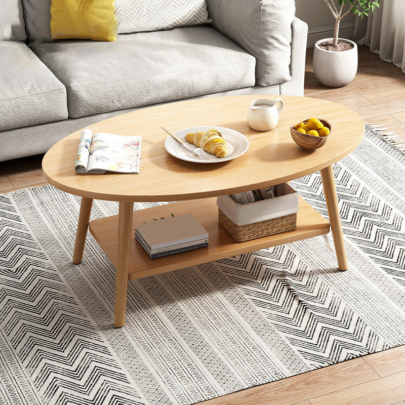 Wood Coffee Table Modern Single Coffee Table with with Storage Drawers