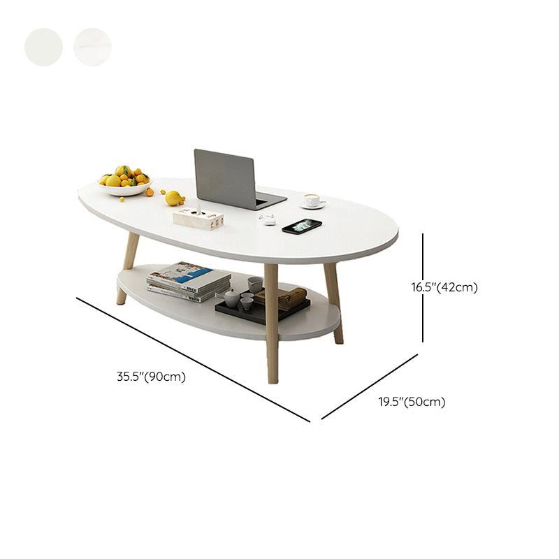 Wood Coffee Table Modern Single Coffee Table with with Storage Drawers