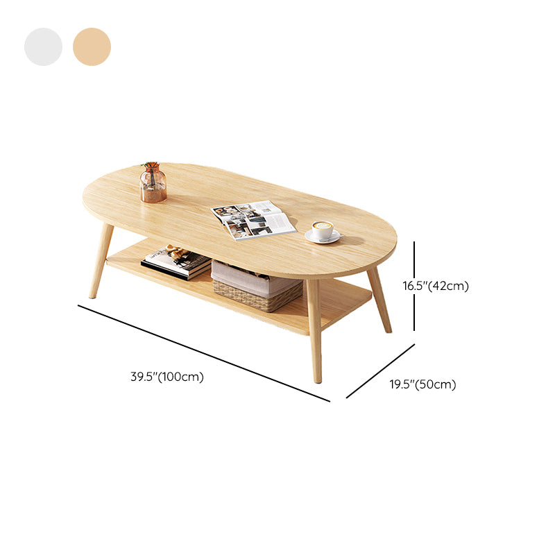 Wood Coffee Table Modern Single Coffee Table with with Storage Drawers