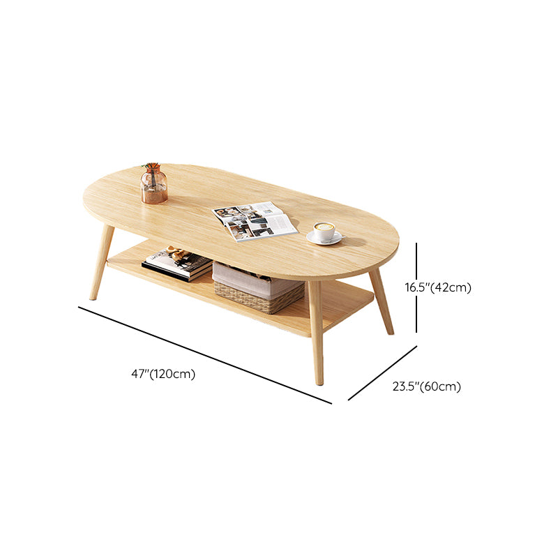 Wood Coffee Table Modern Single Coffee Table with with Storage Drawers