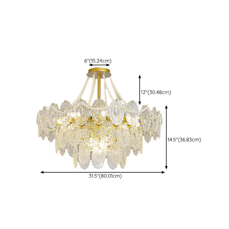 Modern Metal Ceiling Light Geometric Shape Island Lamp with Glass Shade for Bedroom