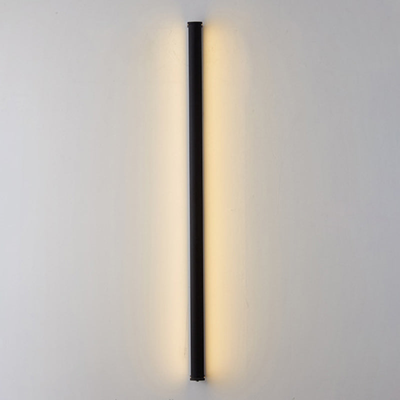 Linear Wall Light Fixture Contemporary Metal 1 Light Wall Sconce in Black