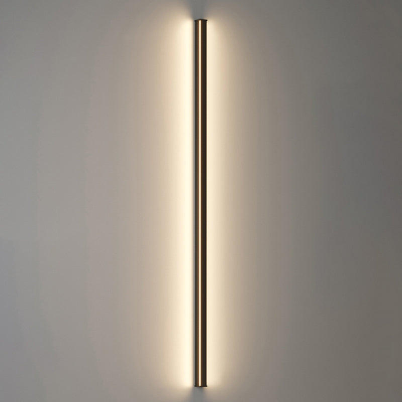 Linear Wall Light Fixture Contemporary Metal 1 Light Wall Sconce in Black
