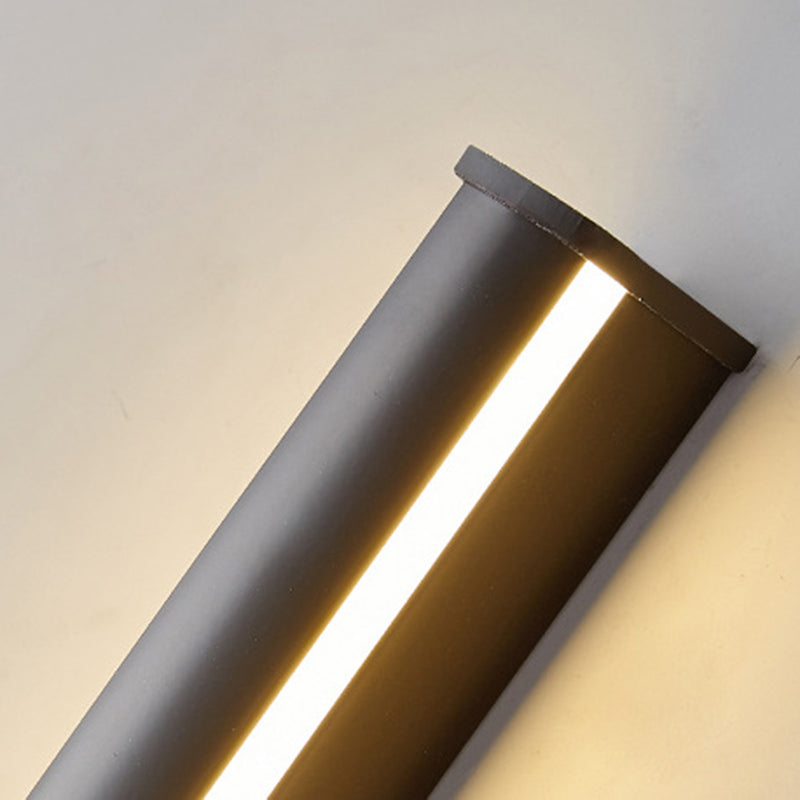 Linear Wall Light Fixture Contemporary Metal 1 Light Wall Sconce in Black