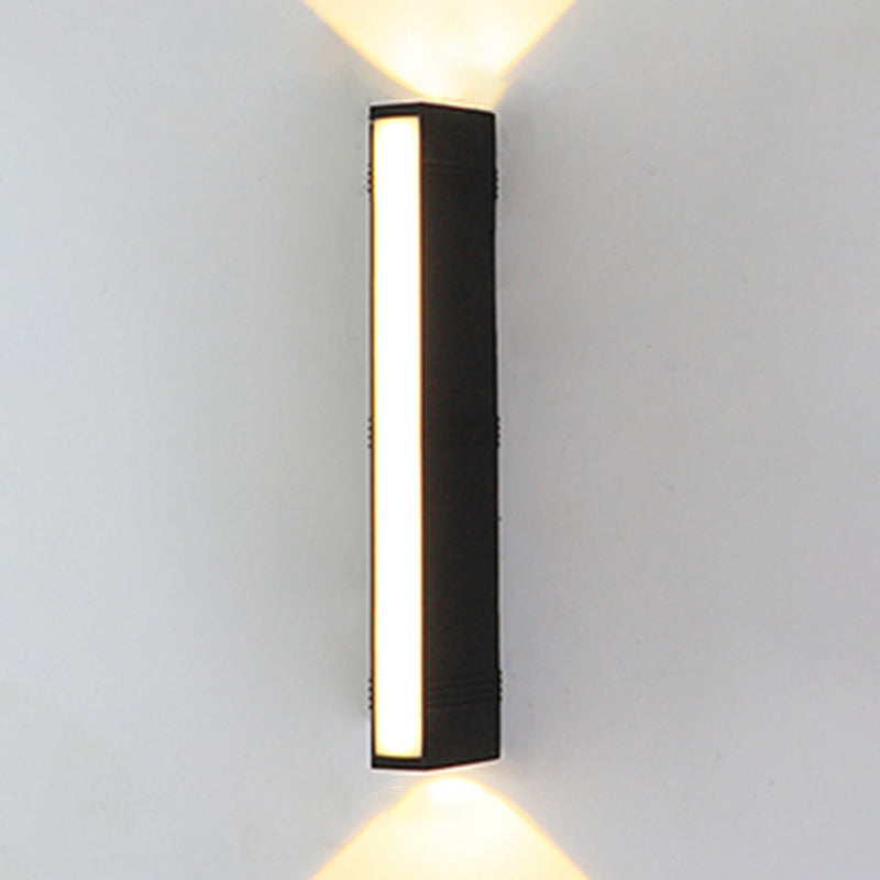 Simple Wall Sconce Rectangle Outdoor Sconce Light Fixture in Black