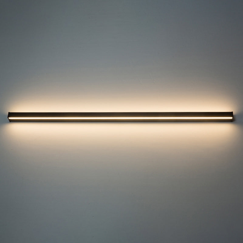 Modern Metal Wall Sconce Linear Shape Vanity Lamp with Plastic Shade for Bathroom
