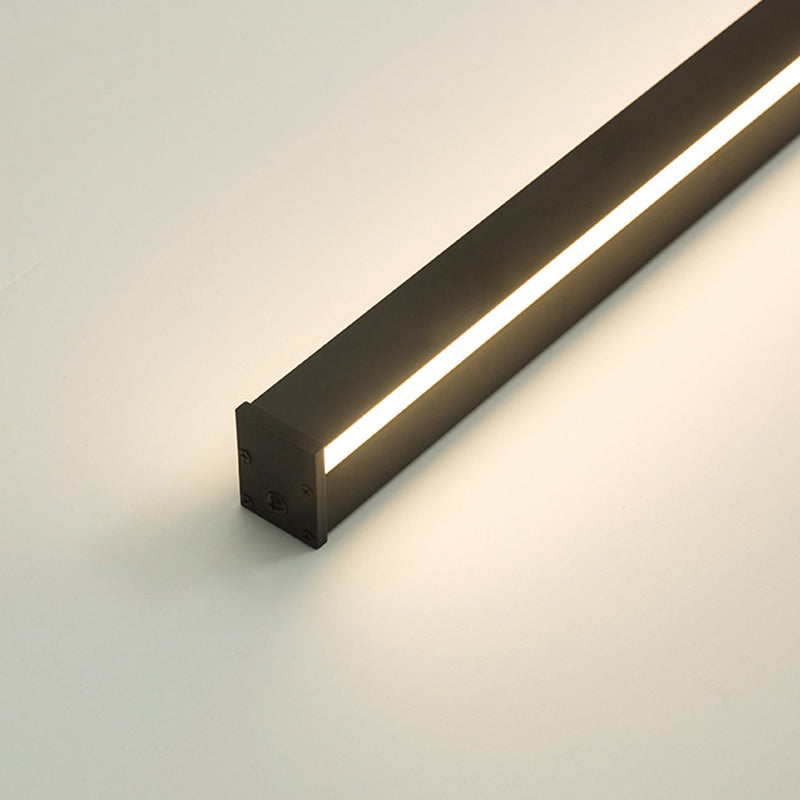 Modern Metal Wall Sconce Linear Shape Vanity Lamp with Plastic Shade for Bathroom
