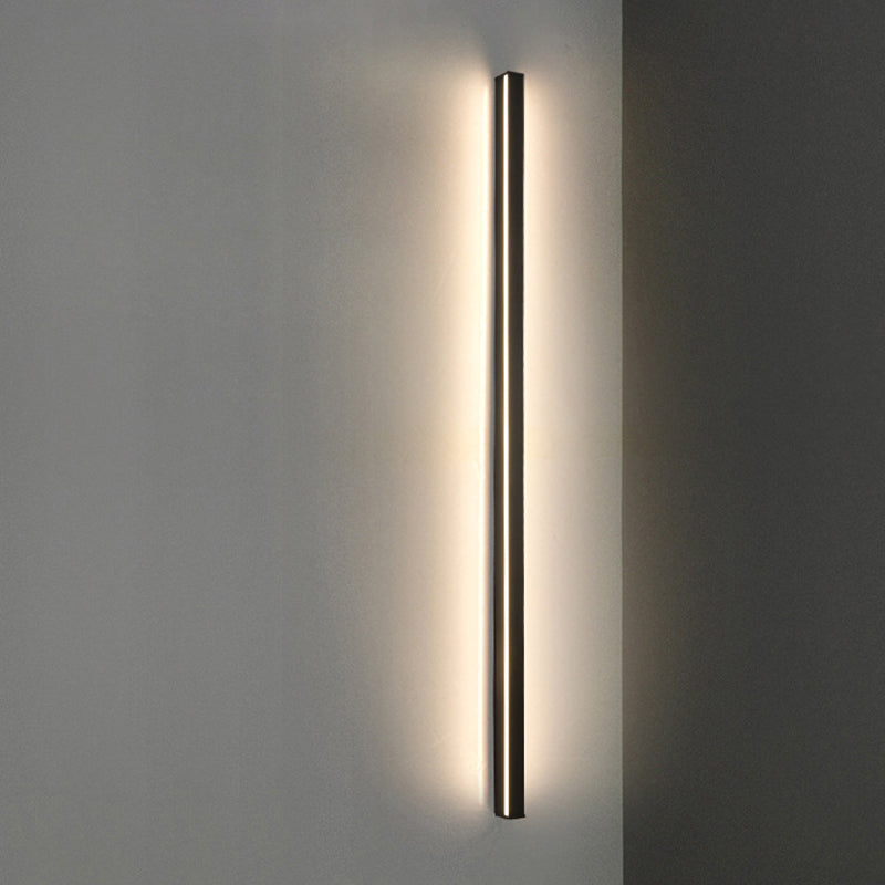 Modern Metal Wall Sconce Linear Shape Vanity Lamp with Plastic Shade for Bathroom