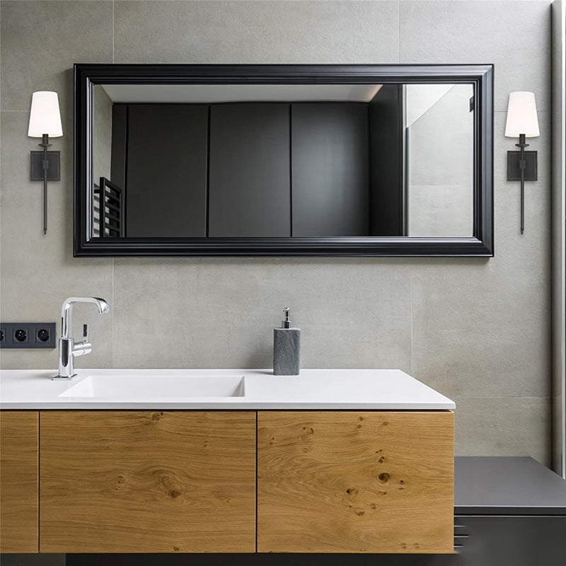 Contemporary Single Polished Bathroom Vanity Light Fabric Shaded Bath Bar