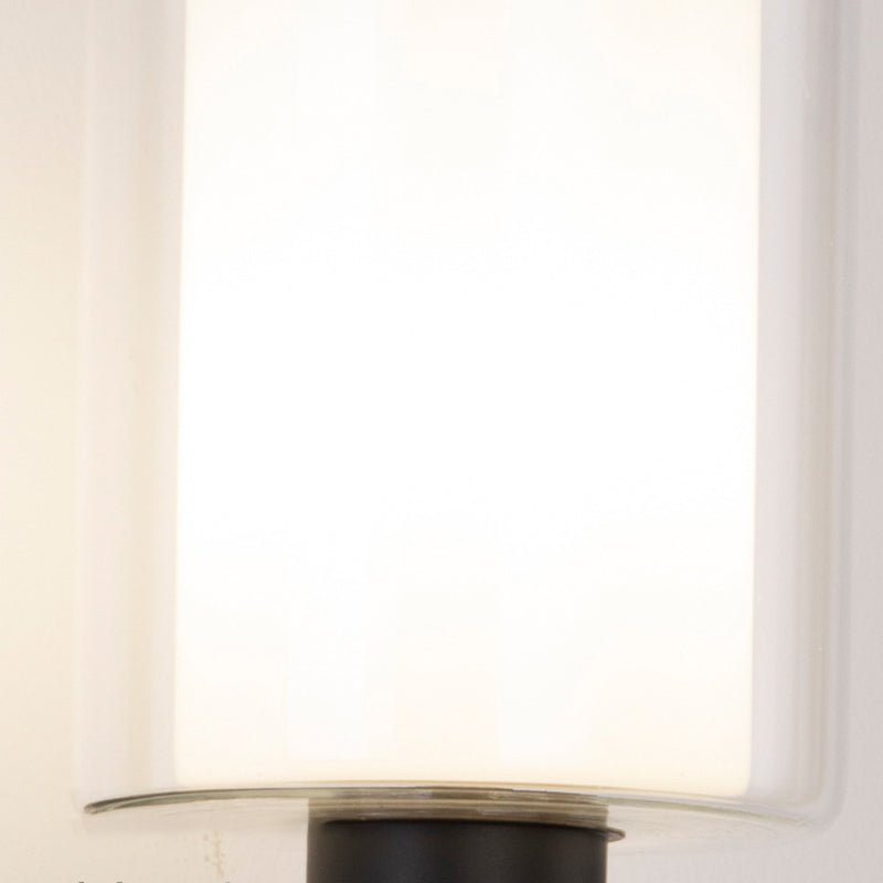 Contemporary Black/Golden Bathroom Vanity Light 1 Light Glass Bath Bar