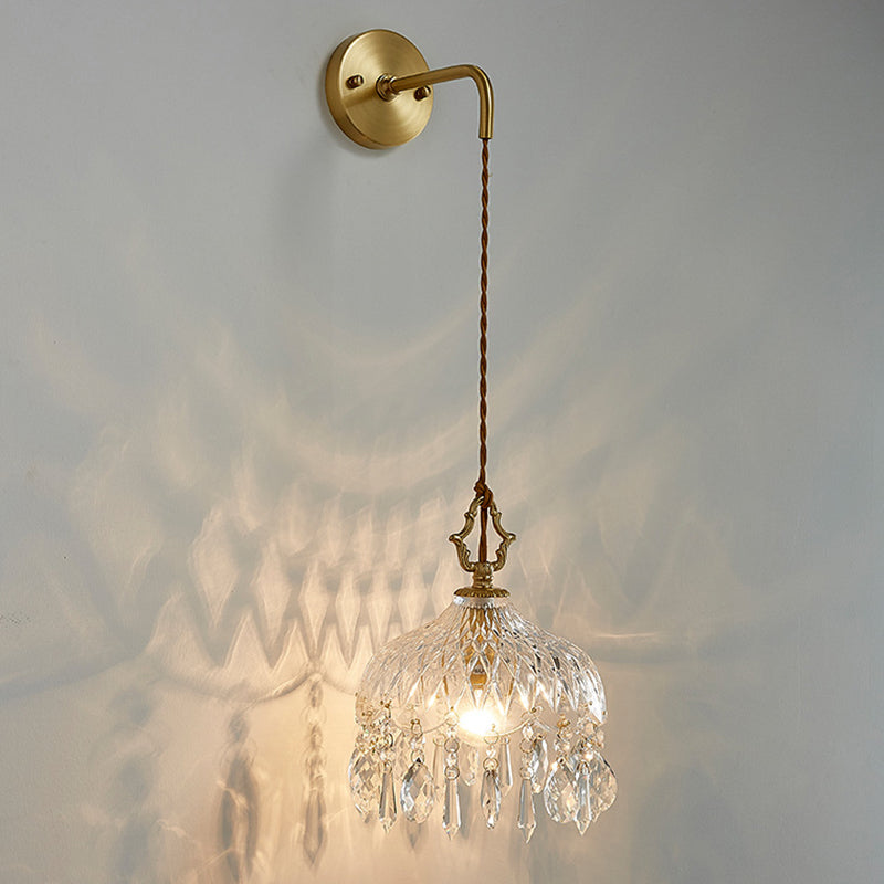 Metal Modern Wall Sconce Flower Shape Vanity Lamp with Glass Shade for Bathroom