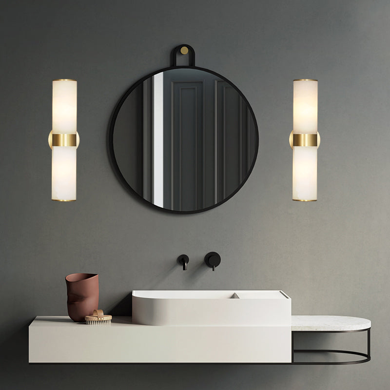Modern Simple Stone Vanity Light Cylinder Shape Vanity Lamp for Shower Room