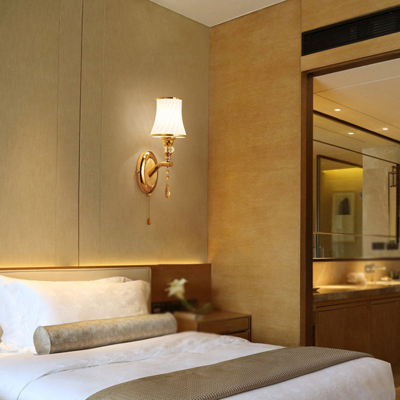 Nordic Style Metal Vanity Light Glass Shade Vanity Lamp for Shower Room