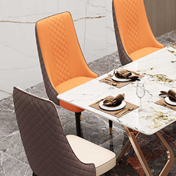 Fabric Dining Side Chair Modern Parsons Armless Chair for Kitchen Use