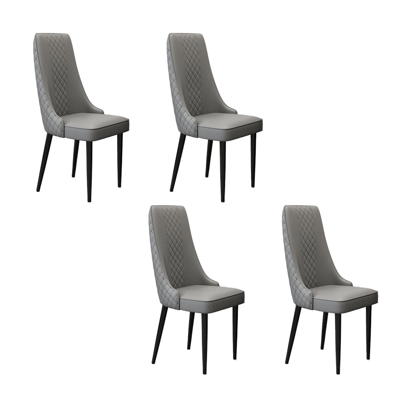 Fabric Dining Side Chair Modern Parsons Armless Chair for Kitchen Use