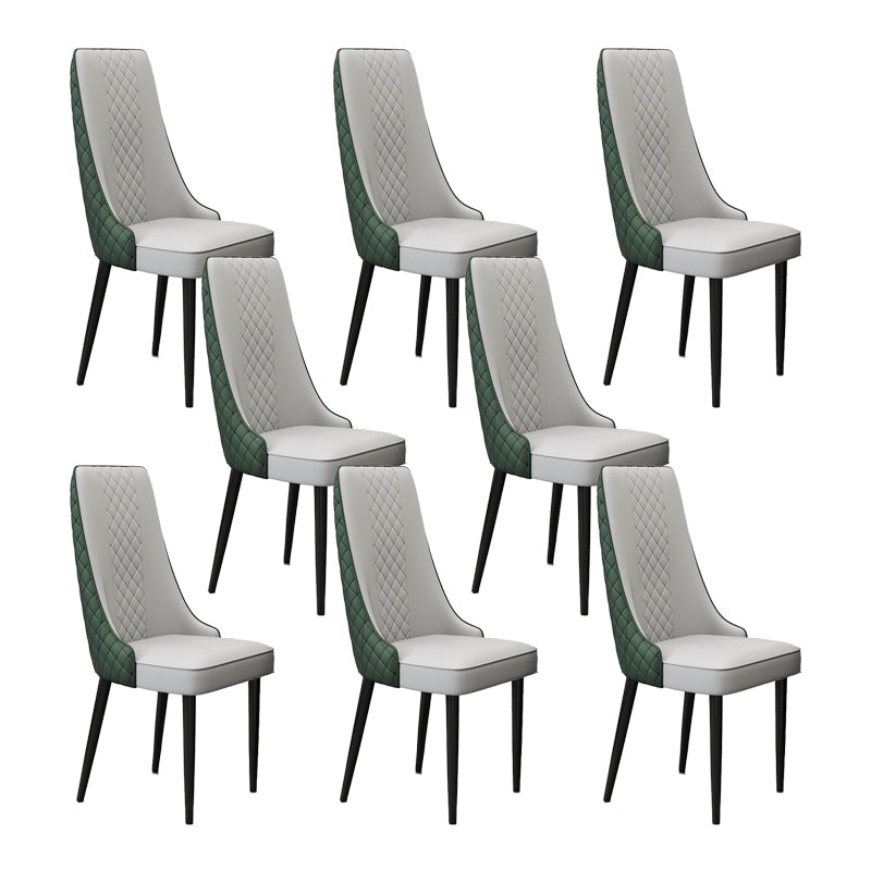 Fabric Dining Side Chair Modern Parsons Armless Chair for Kitchen Use
