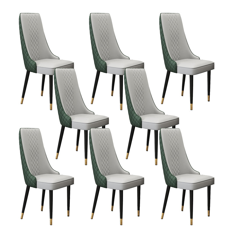 Fabric Dining Side Chair Modern Parsons Armless Chair for Kitchen Use