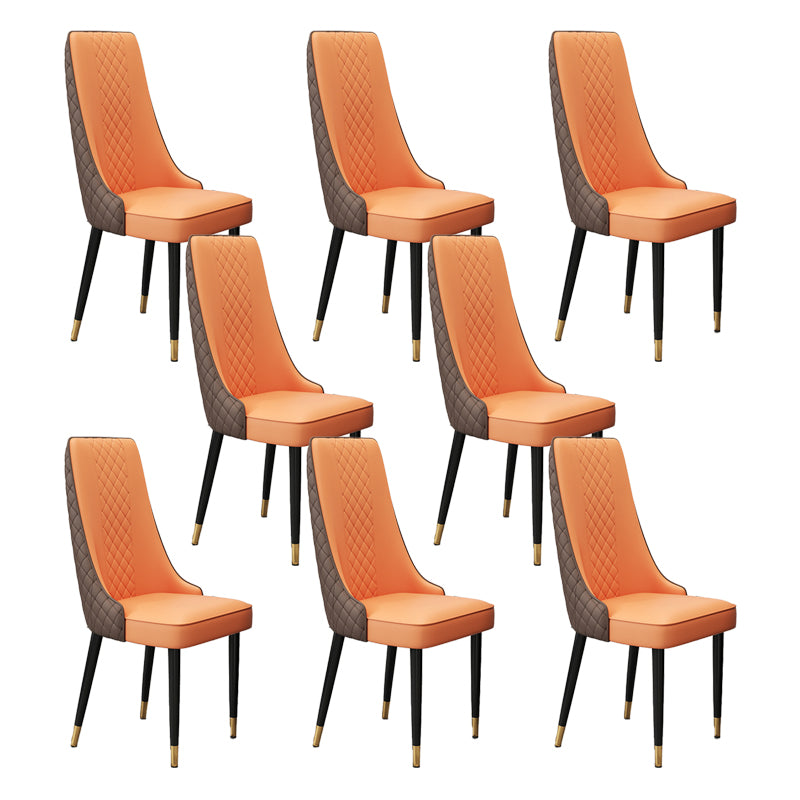 Fabric Dining Side Chair Modern Parsons Armless Chair for Kitchen Use
