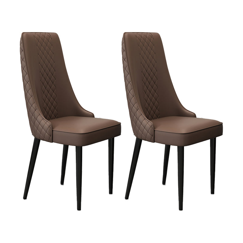 Fabric Dining Side Chair Modern Parsons Armless Chair for Kitchen Use