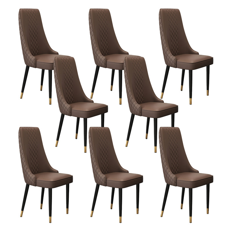 Fabric Dining Side Chair Modern Parsons Armless Chair for Kitchen Use