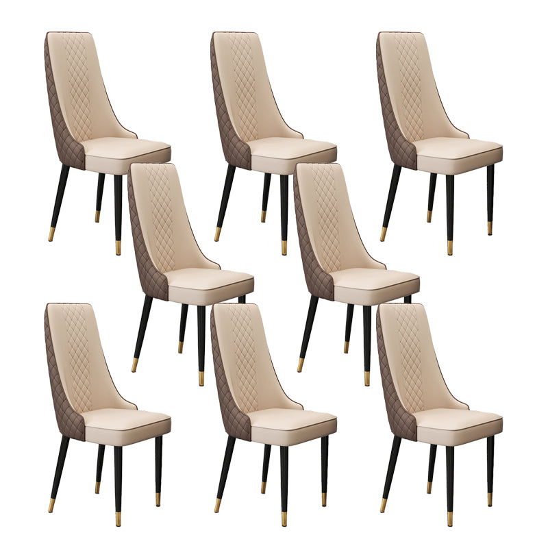 Fabric Dining Side Chair Modern Parsons Armless Chair for Kitchen Use