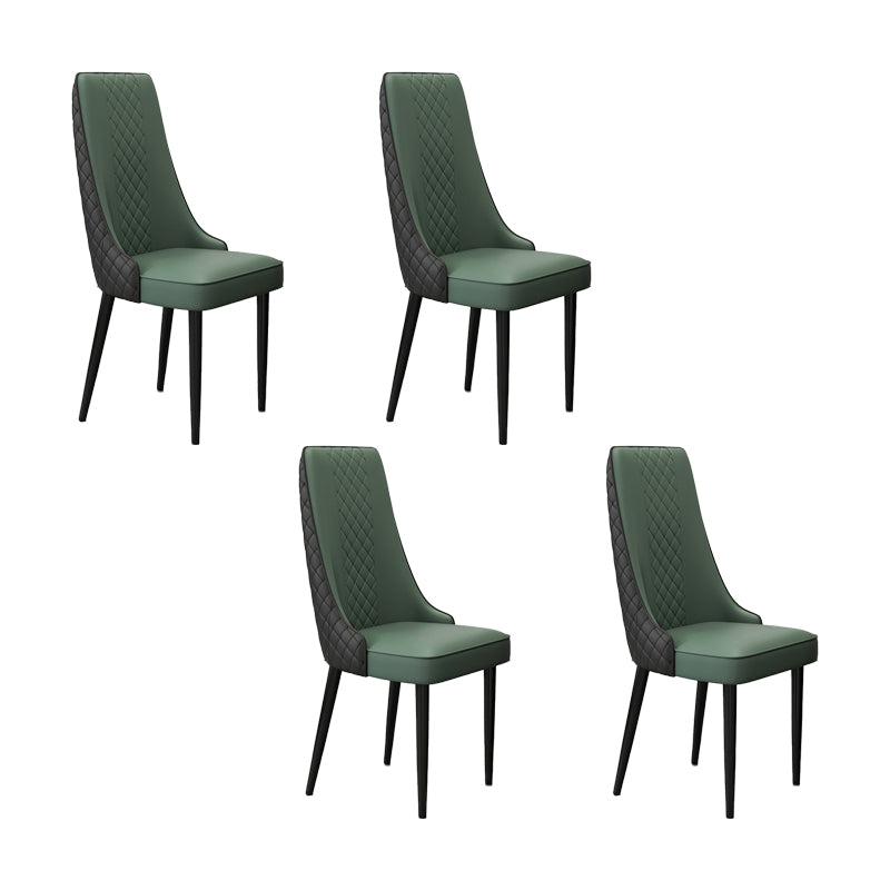 Fabric Dining Side Chair Modern Parsons Armless Chair for Kitchen Use