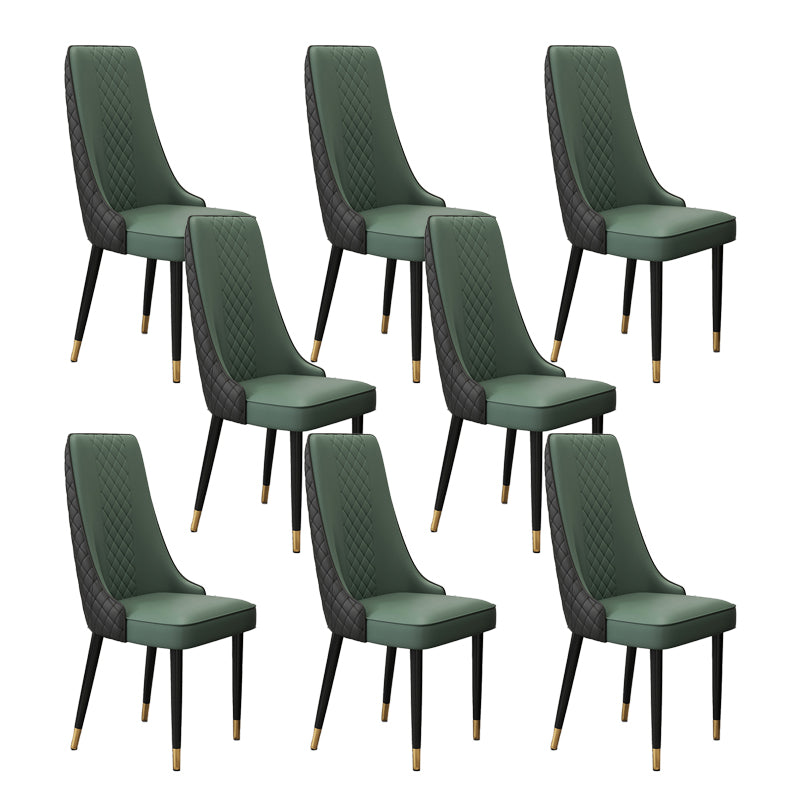 Fabric Dining Side Chair Modern Parsons Armless Chair for Kitchen Use