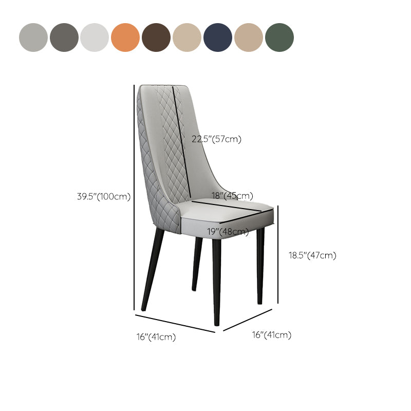Fabric Dining Side Chair Modern Parsons Armless Chair for Kitchen Use