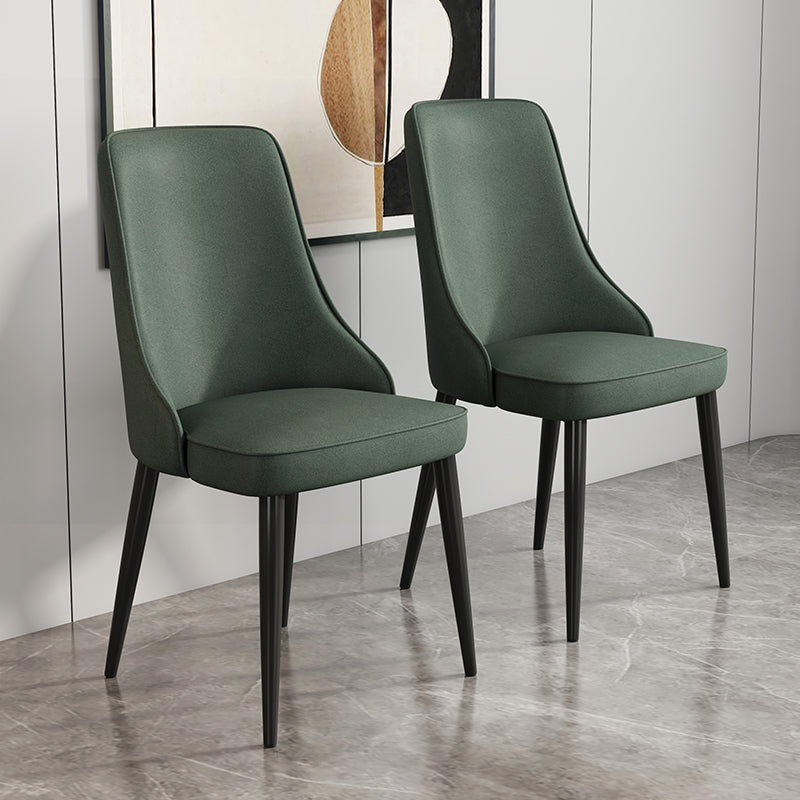 Fabric Dining Side Chair Modern Parsons Armless Chair for Dining Room