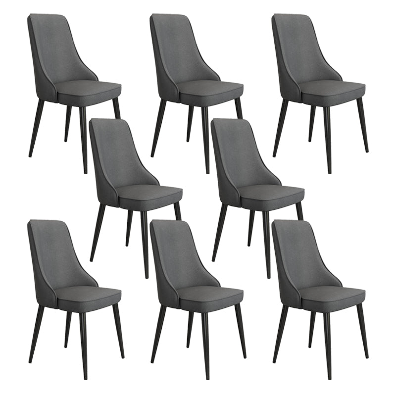 Fabric Dining Side Chair Modern Parsons Armless Chair for Dining Room