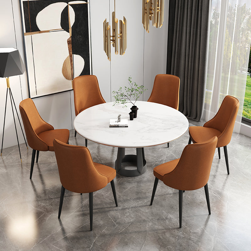 Fabric Dining Side Chair Modern Parsons Armless Chair for Dining Room