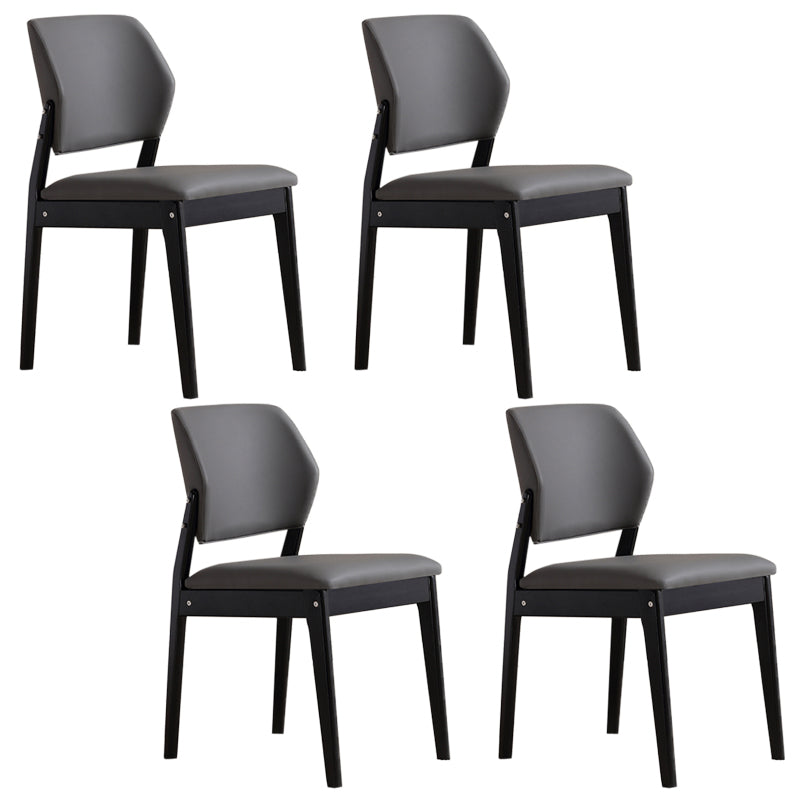 Upholstered Kitchen Side Chair Modern Style Open Back Armless Chair