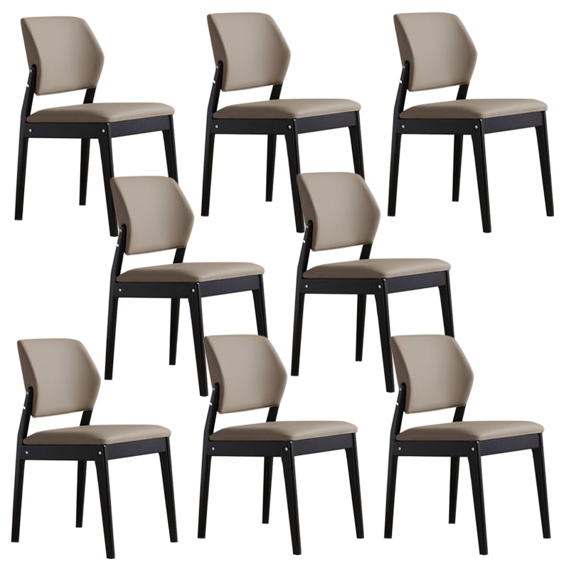 Upholstered Kitchen Side Chair Modern Style Open Back Armless Chair