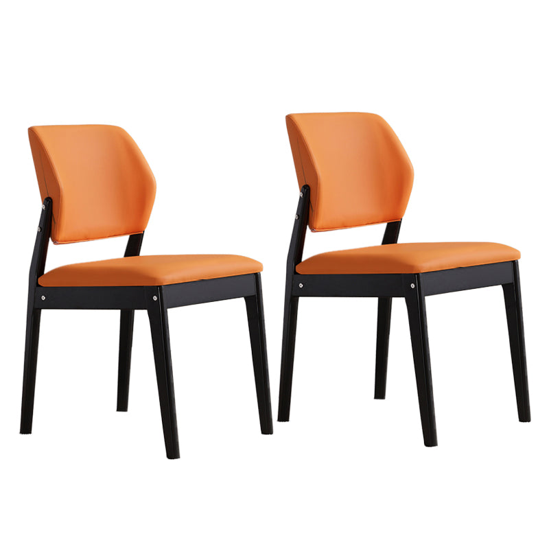 Upholstered Kitchen Side Chair Modern Style Open Back Armless Chair