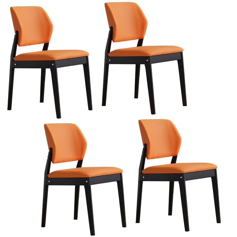 Upholstered Kitchen Side Chair Modern Style Open Back Armless Chair