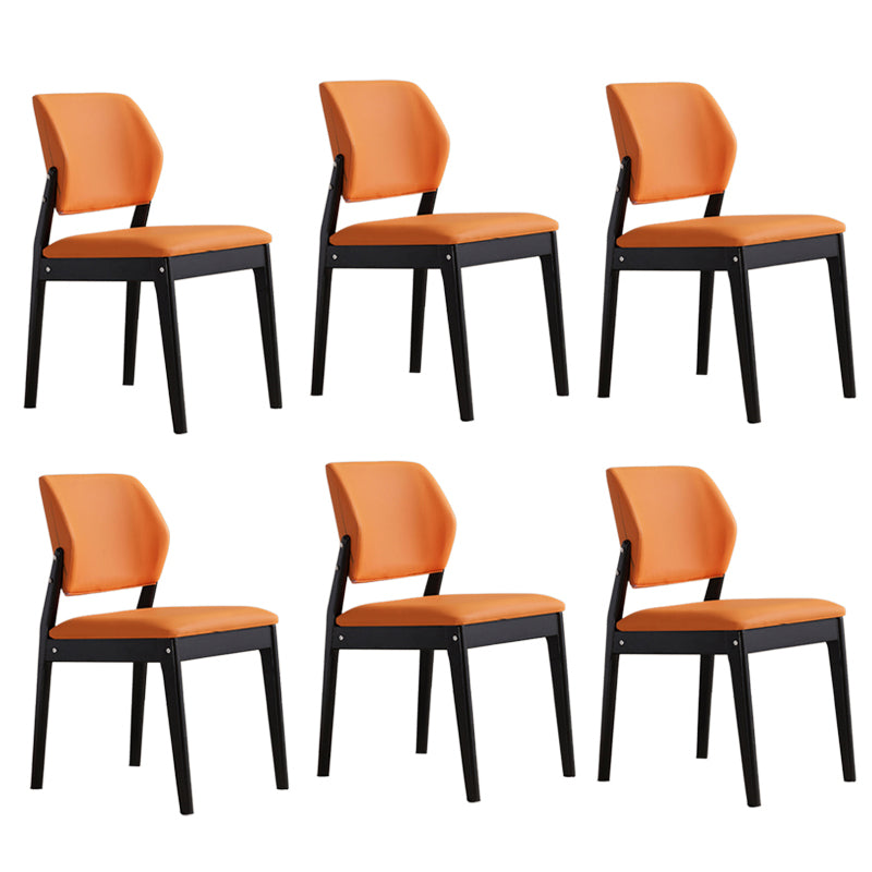 Upholstered Kitchen Side Chair Modern Style Open Back Armless Chair