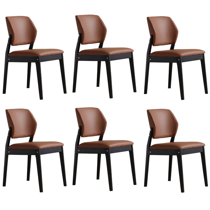 Upholstered Kitchen Side Chair Modern Style Open Back Armless Chair