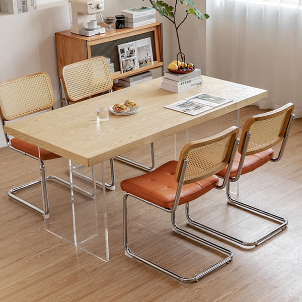 Upholstered Side Chair Modern Style Open Back Armless Chair with Chrome Base