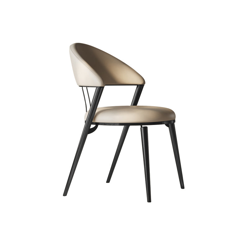 Upholstered Side Chair Nordic Style Open Back Armless Chair in Grey