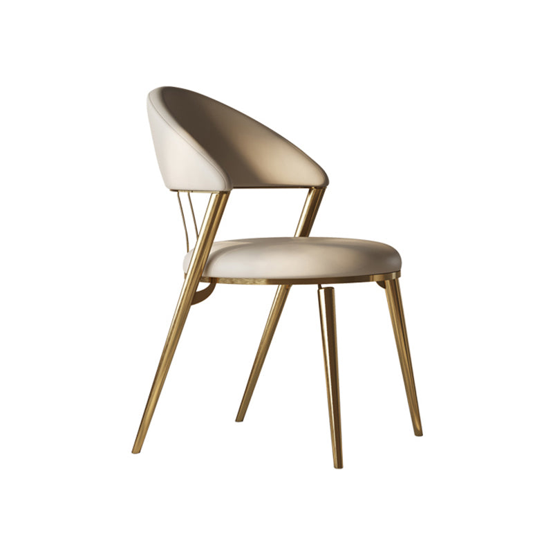 Upholstered Side Chair Nordic Style Open Back Armless Chair in Grey