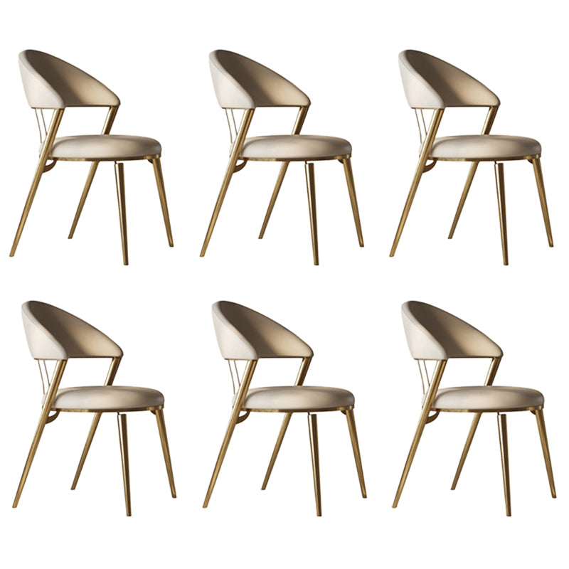 Upholstered Side Chair Nordic Style Open Back Armless Chair in Grey