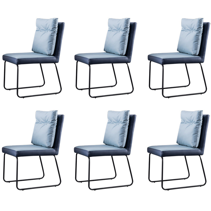 Industrial Kitchen Dining Chairs Faux Leather Side Chair with Black Legs