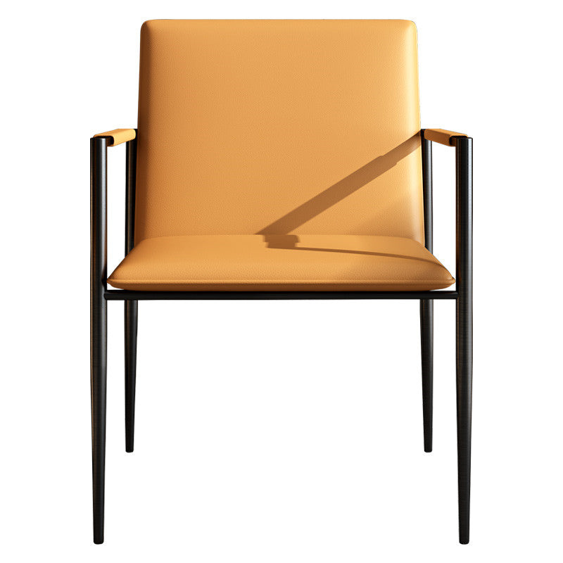 Industrial Upholstered Arm Chair Metal Legs Parsons Dining Chair