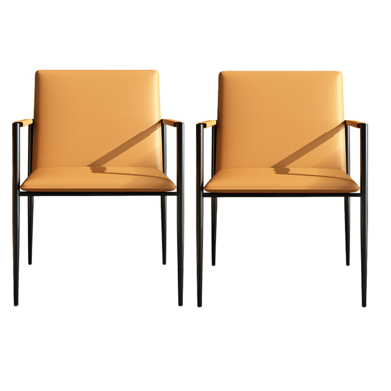 Industrial Upholstered Arm Chair Metal Legs Parsons Dining Chair