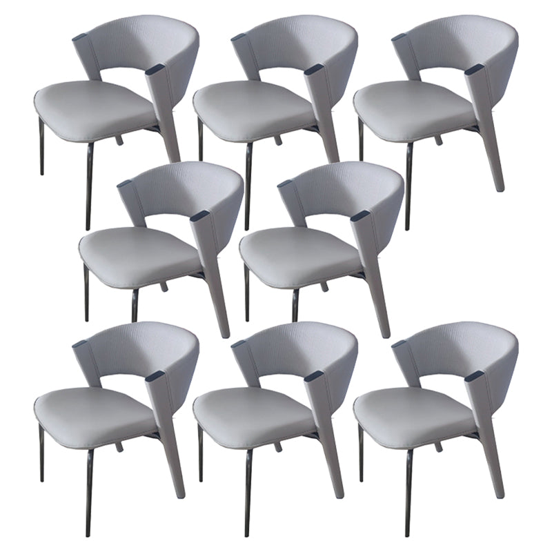 Dining Room Glam Side Chair Metal Legs Open Back Dining Armless Chair