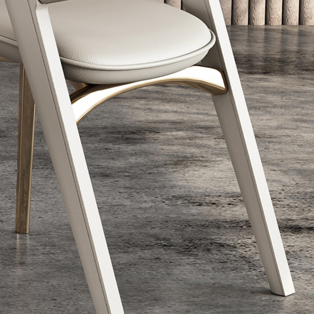 Dining Room Glam Side Chair Metal Legs Open Back Dining Armless Chair